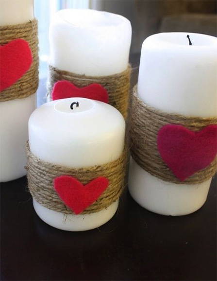 DIY Valentines day candles - Craftionary