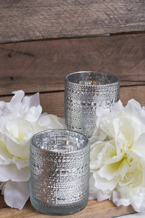 Richland Mercury Candle Holder Pearly Silver Small Set of 36
