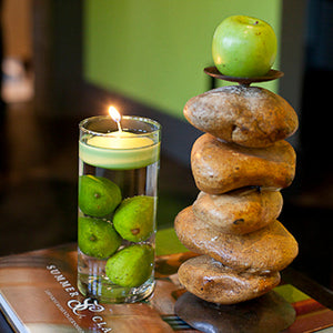 Richland Floating Candles 3" Green Set of 24