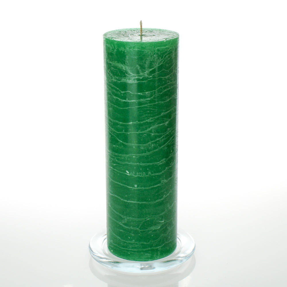 Richland Rustic Pillar Candle 3"x 9" Dark Green Set of 12