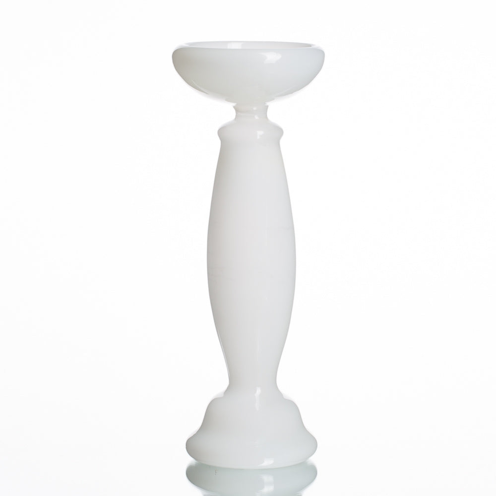 richland white glass pillar candle holder 11 5