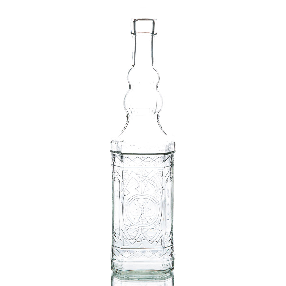 richland vintage square glass bottle clear set of 12