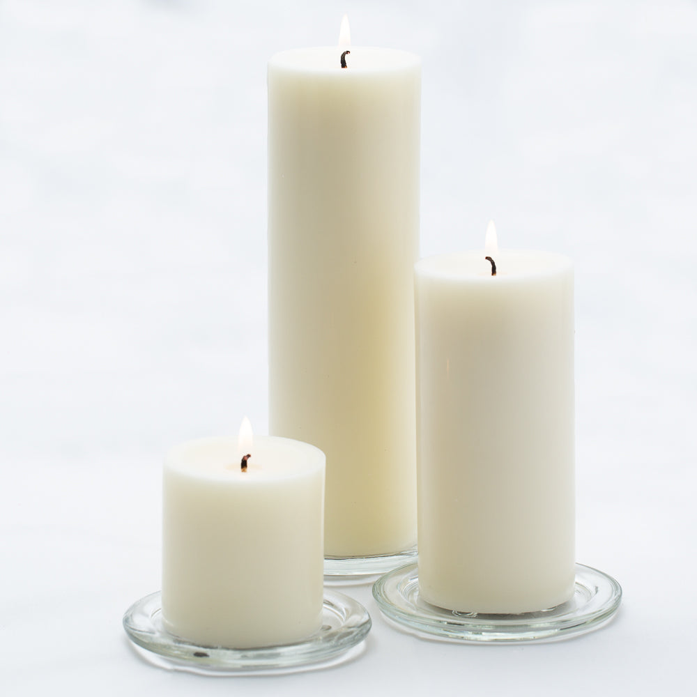 richland pillar candles 3 x3 3 x6 3 x9 light ivory set of 3