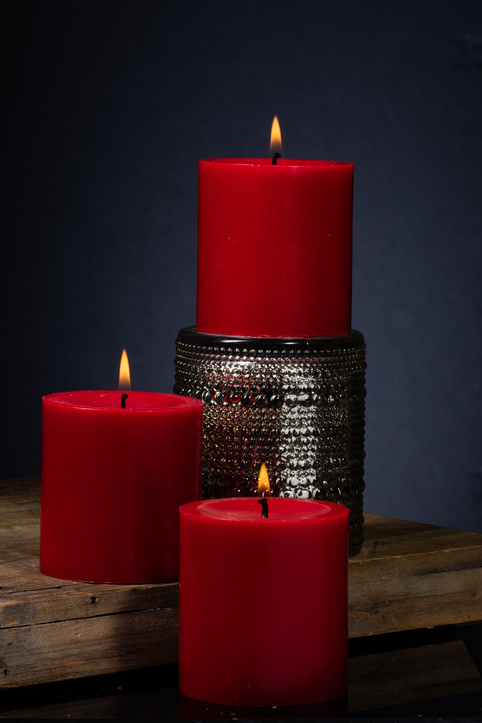 Richland Pillar Candles 3"x3" Red Set of 24