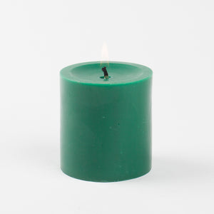 richland pillar candle 3 x3 dark green