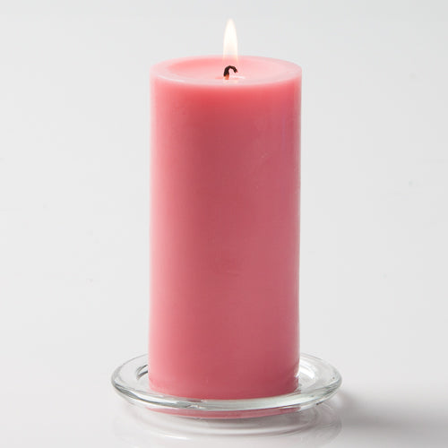 Richland Pillar Candles 3"x6" Pink Set of 6