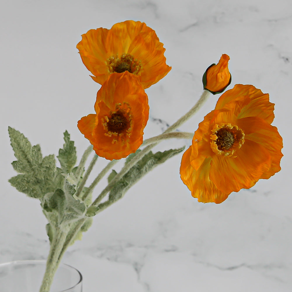 12 Orange Poppy Flowers Silk Flowers SaveOnCrafts