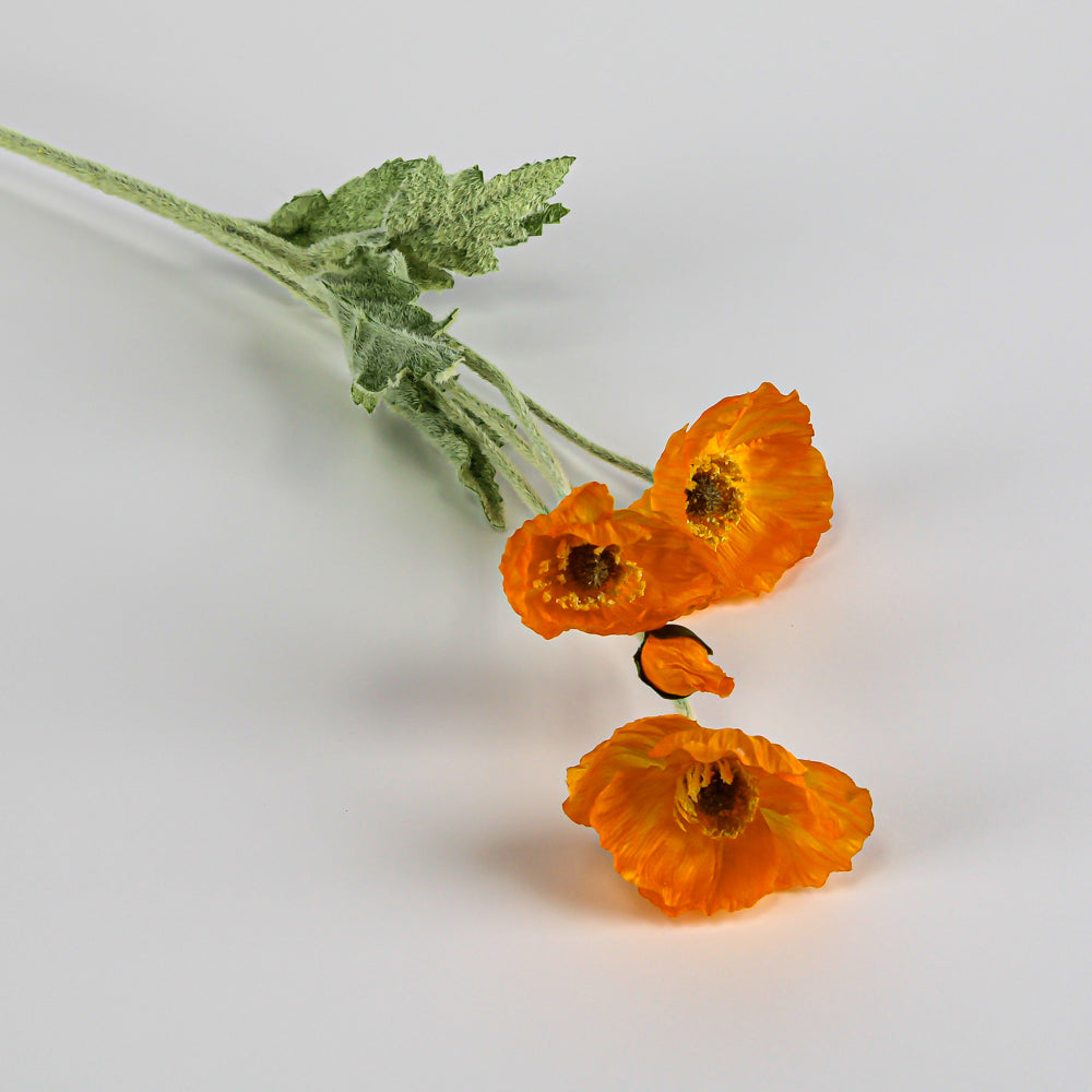 12 Orange Poppy Flowers Silk Flowers SaveOnCrafts