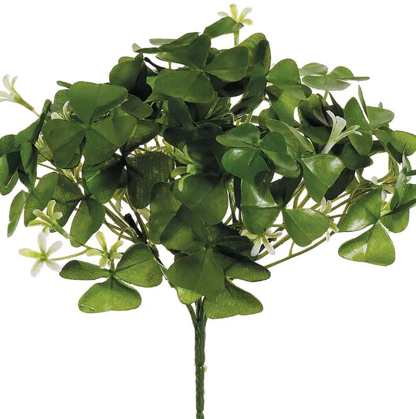 Clover Bush 9.5" with White Flower Accents - view 1