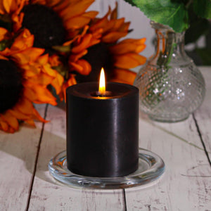 2 of 4: Richland Pillar Candles 3"x3" Black Set of 12