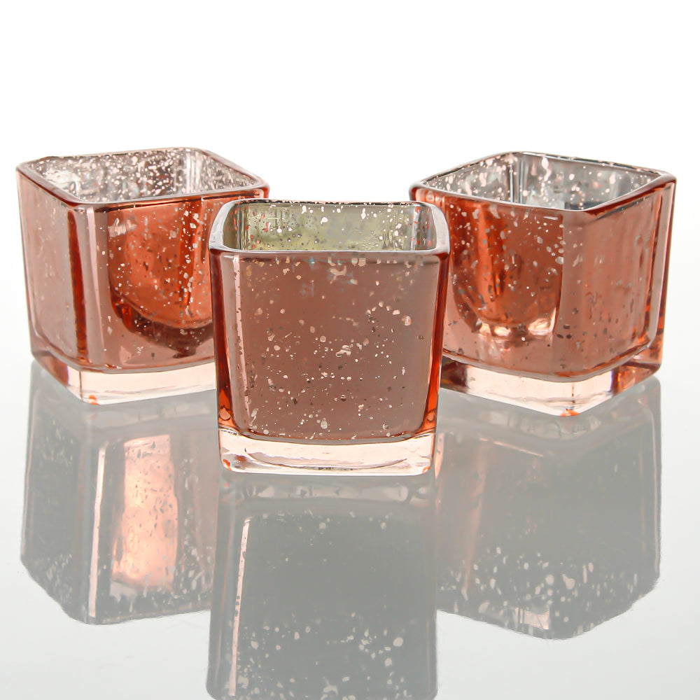 Richland Rose Gold Mercury Square Votive Holder - view 1