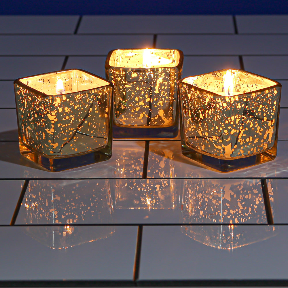 Richland Metallic Gold Mercury Square Votive Holder - view 2