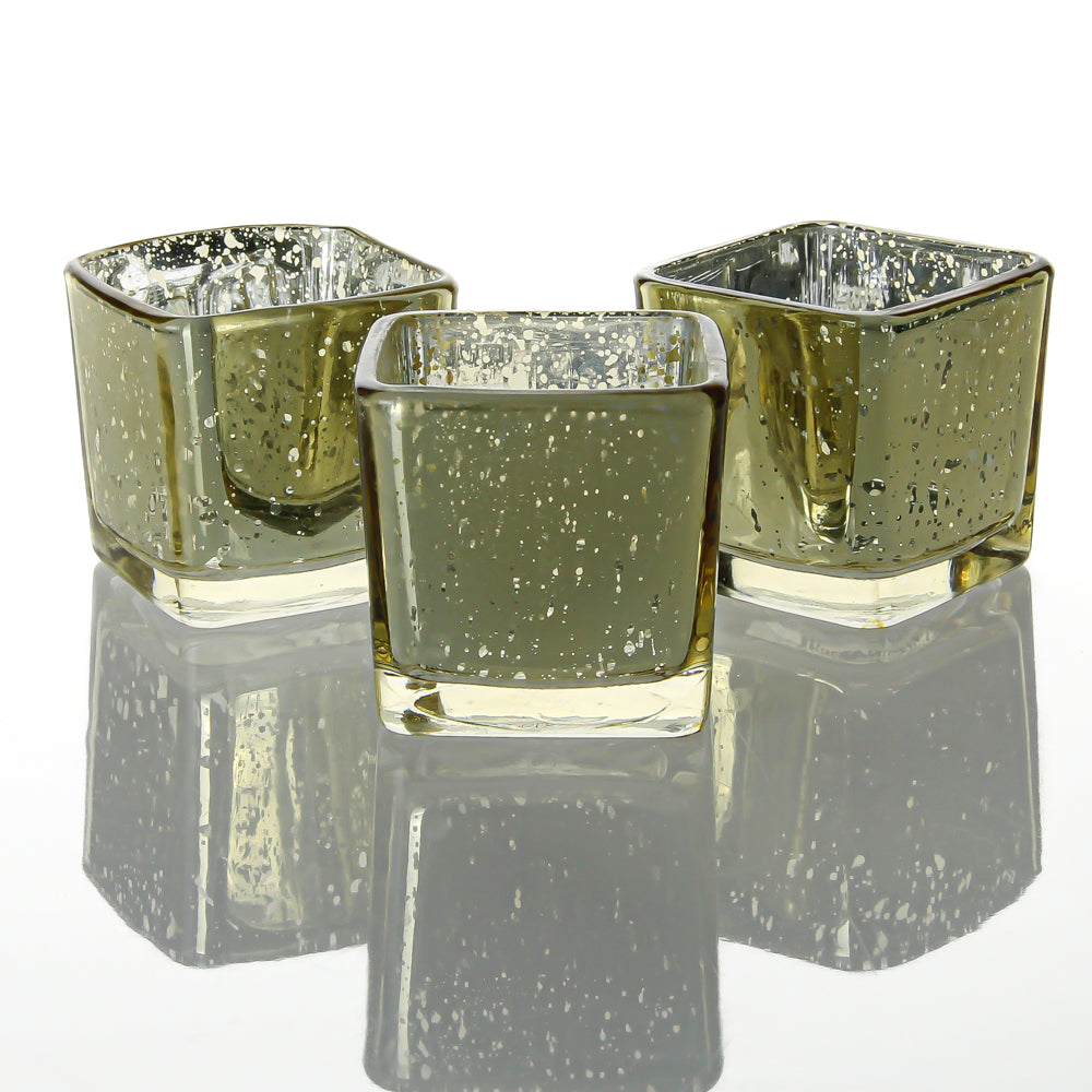 Richland Metallic Gold Mercury Square Votive Holder - view 1