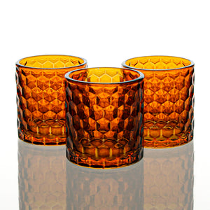 Richland Amber Chunky Honeycomb Glass Votive & Tealight Holder