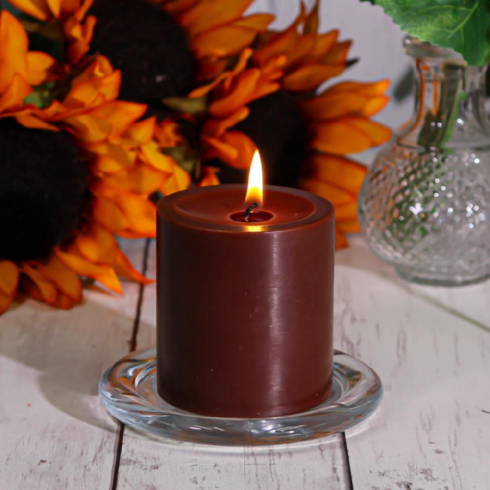 Richland Pillar Candles 3"x3" Brown Set of 12 - view 2