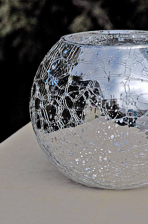 mercury glass silver ivy bowl 5 2 x 6 25