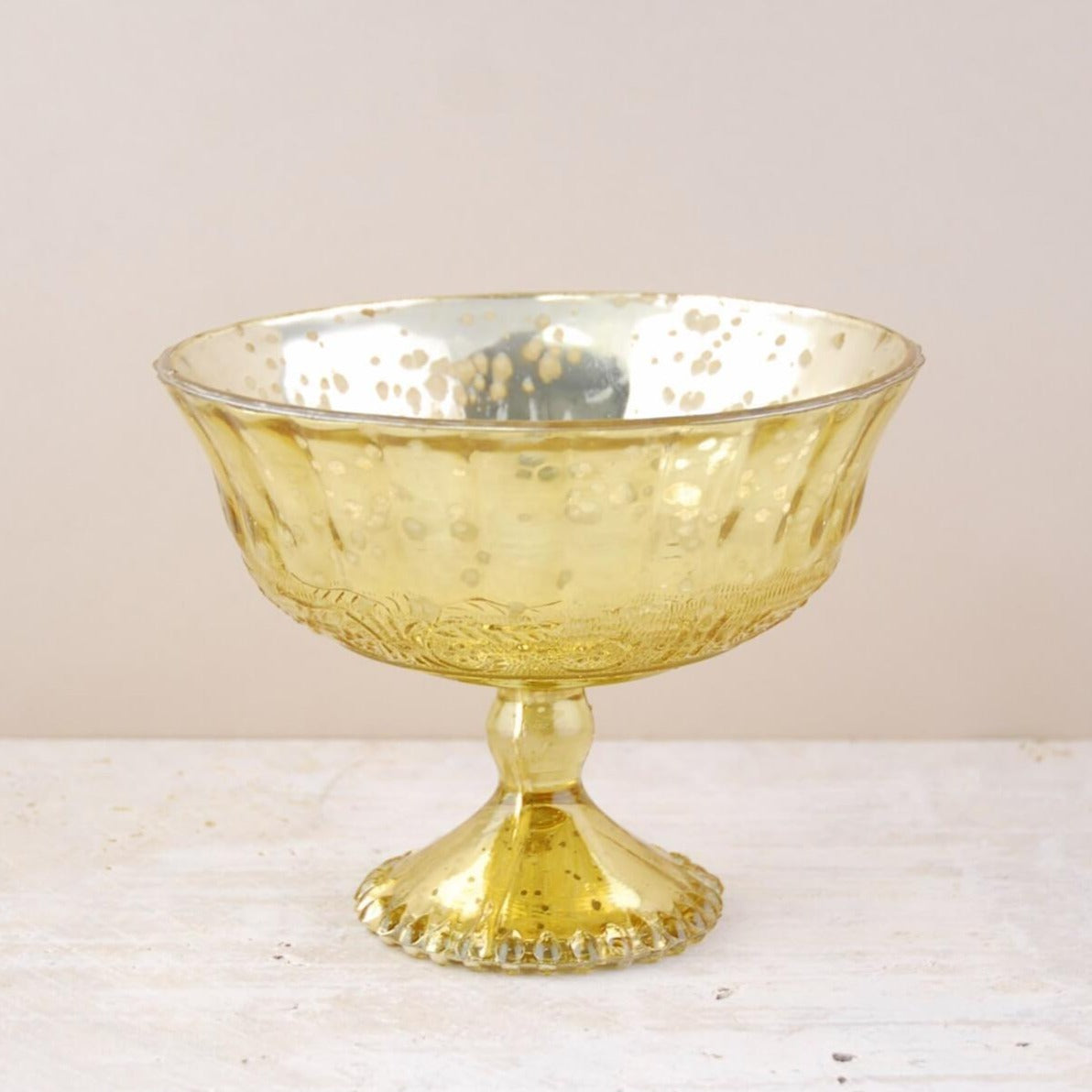 Gold Mercury Glass Compote 7