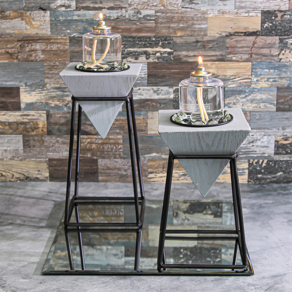 Richland Geometric Pillar Candle Stands Set of 2