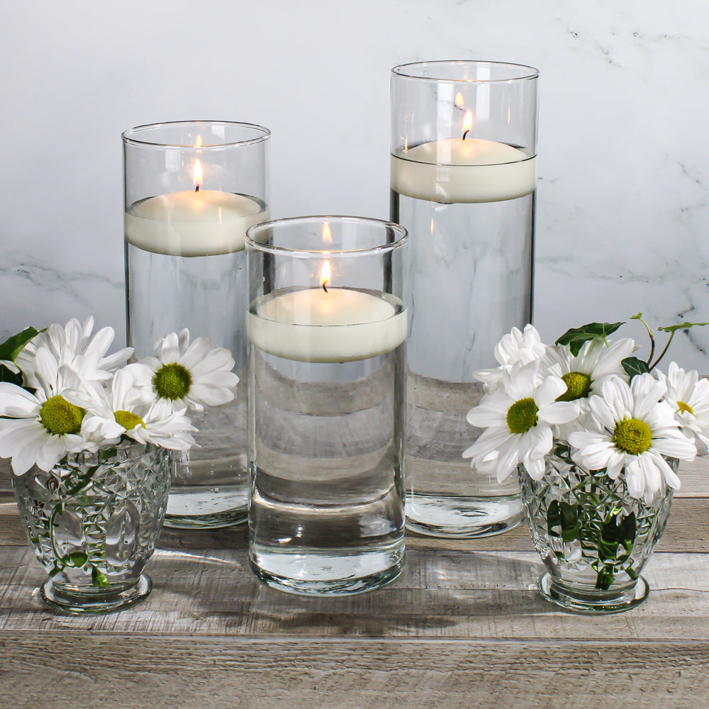 Set of 36 Eastland Cylinder Floating Candle Holders 7.5\, image size:1000x1000