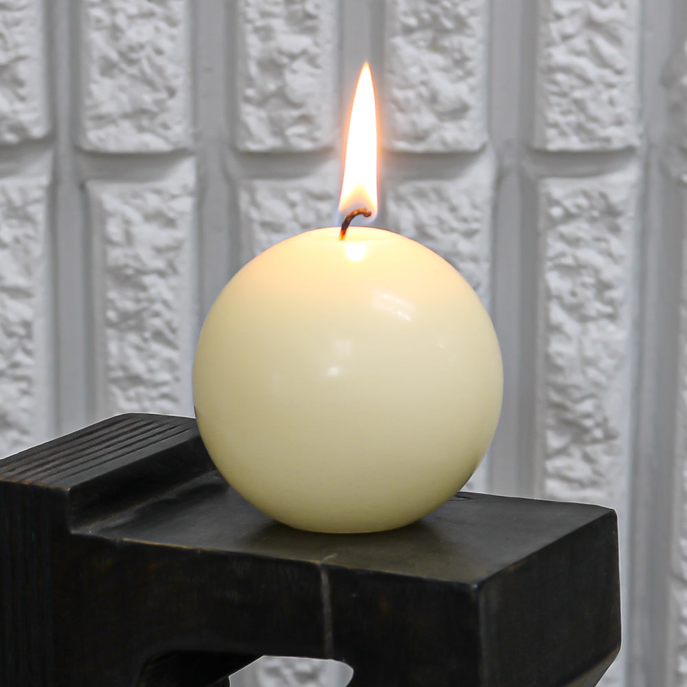 Richland Sphere Candle 3" Ivory Set of 12