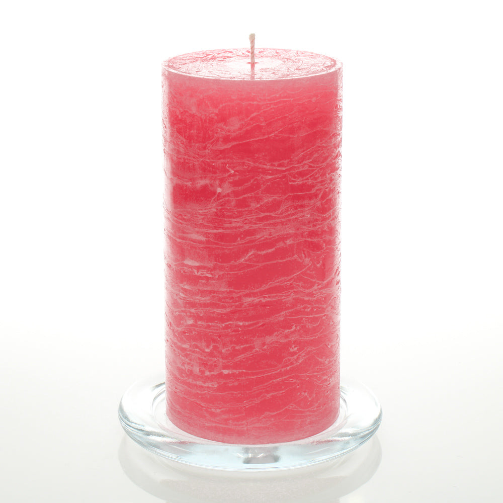 Richland Rustic Pillar Candle 3"x 6" Pink Set of 6 - view 1