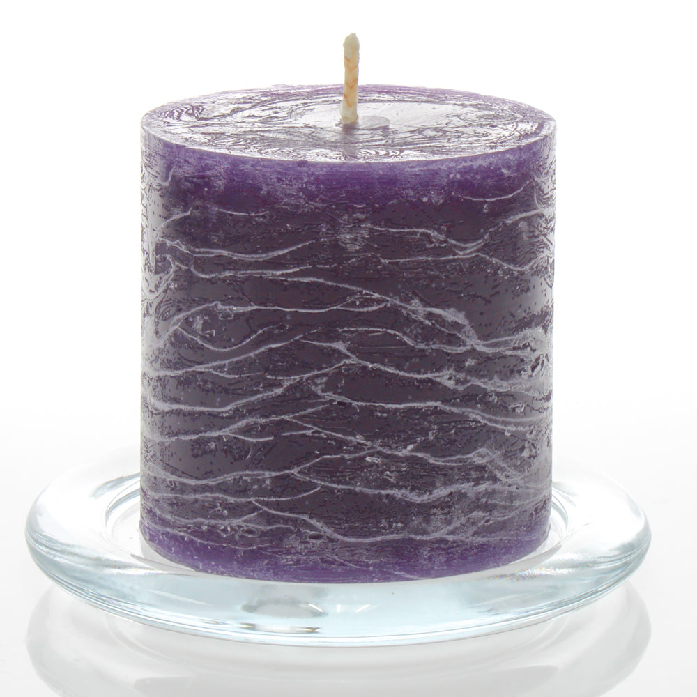 Richland Rustic Pillar Candle 3"x 3" Purple - view 1