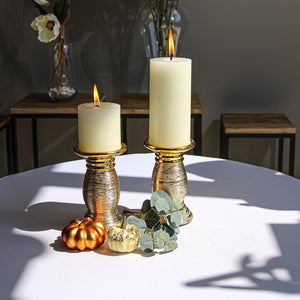 Richland Rustic Pillar Candle 3"x 3" Light Ivory Set of 48