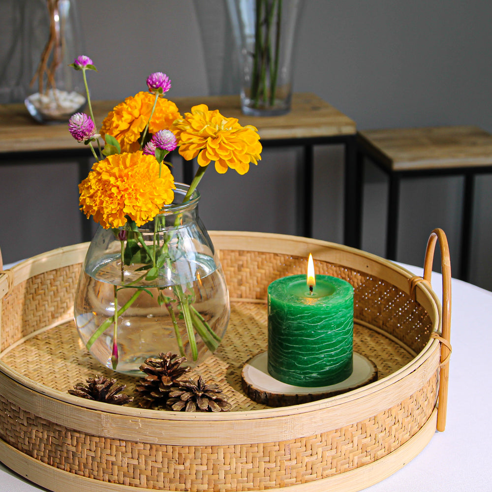 Richland Rustic Pillar Candle 3"x 3" Dark Green - view 2