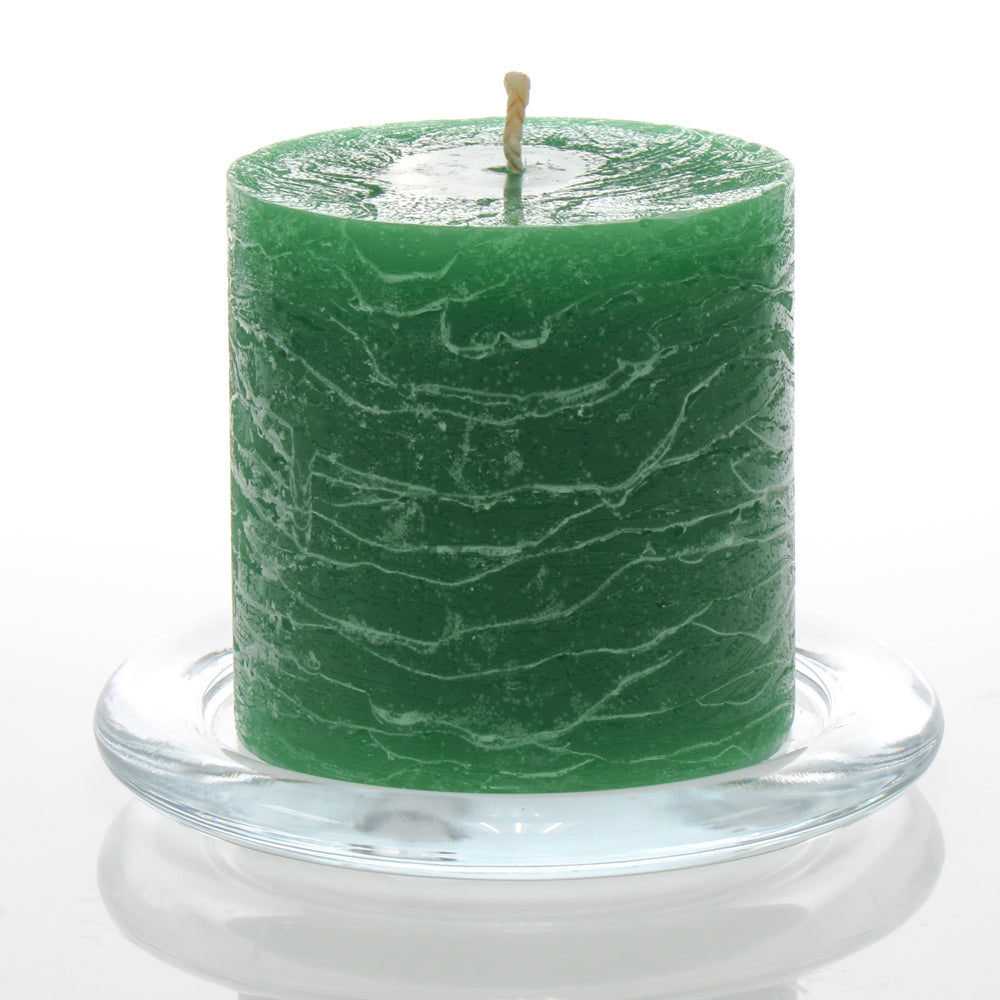 Richland Rustic Pillar Candle 3"x 3" Dark Green Set of 24 - view 2