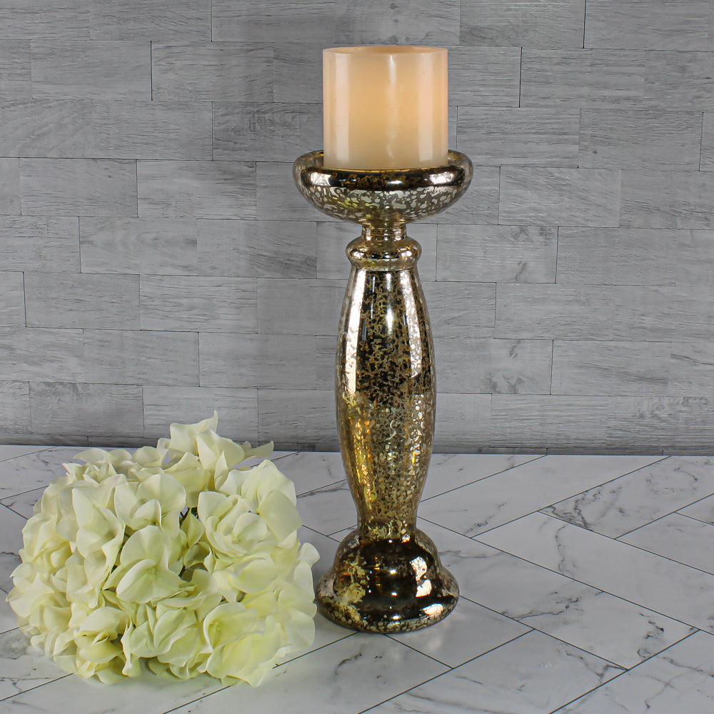 Eastland Unique Mercury Glass Pillar Candle Holder 11.25" - view 2