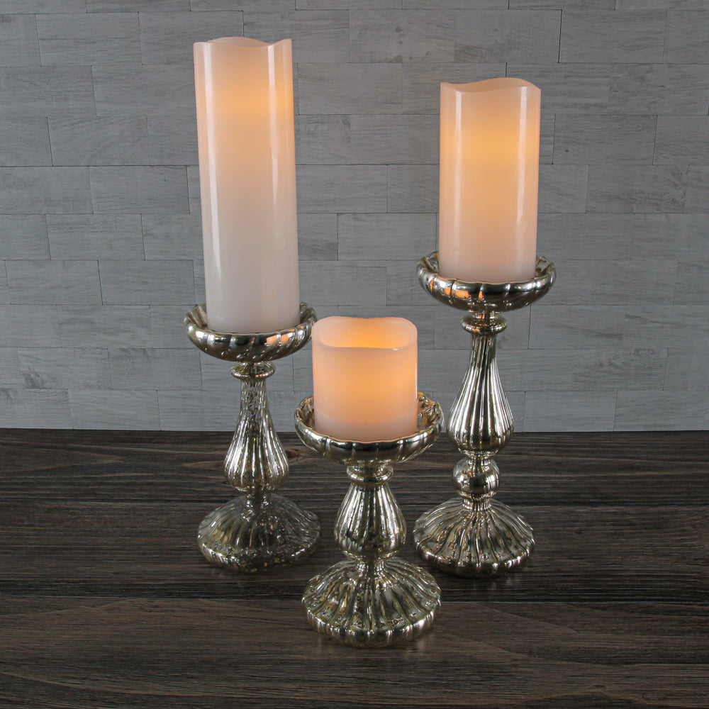 Richland Flameless LED Wavy Top Pillar Candle White 3"x9" - view 6