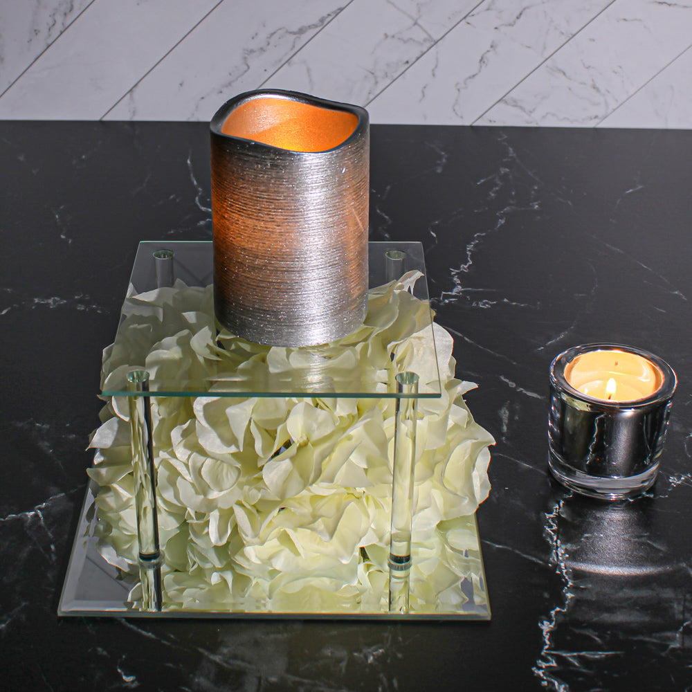 Richland Silver Metallic Wavy Top LED Candle - view 3