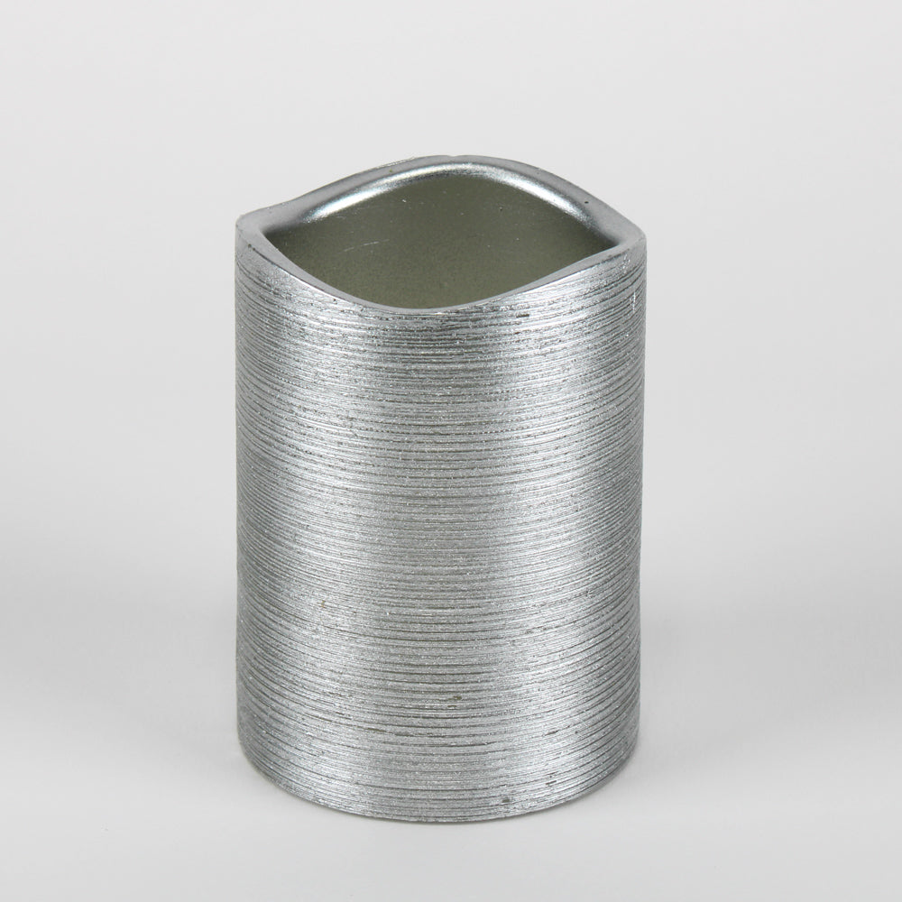 Richland Silver Metallic Wavy Top LED Candle - view 1