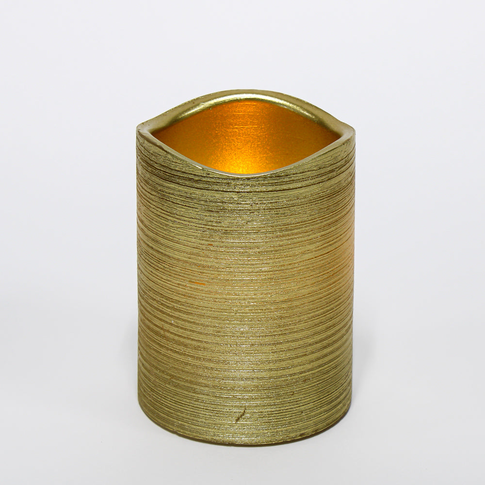 Richland Gold Metallic Wavy Top LED Candle - view 2