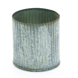 Norah Corrugated Zinc Pot Vase 3.25"x3" Set of 6