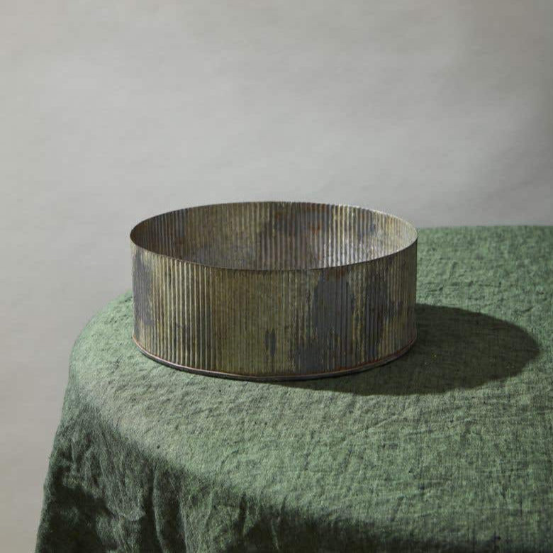 Norah Corrugated Zinc Pot Bowl 4" x 10" - view 3