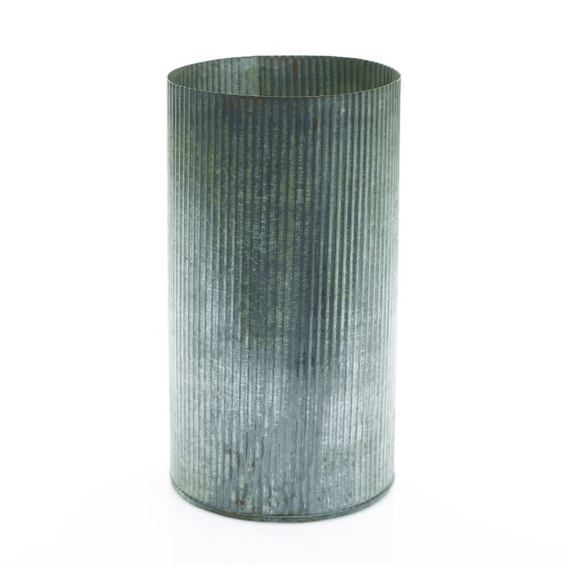 Norah Corrugated Zinc Vase 10.5"
