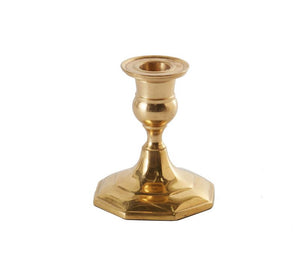 Gold Metal 3.75" Taper Candle Holder, Antique Candlestick