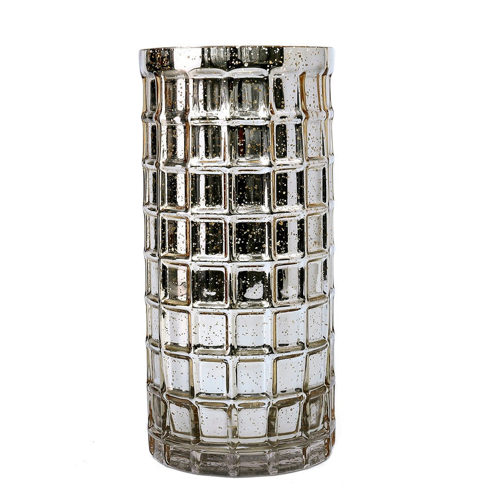 Gold Mercury Mosaic Cylinder 10" - Vase & Candle Holder - view 3