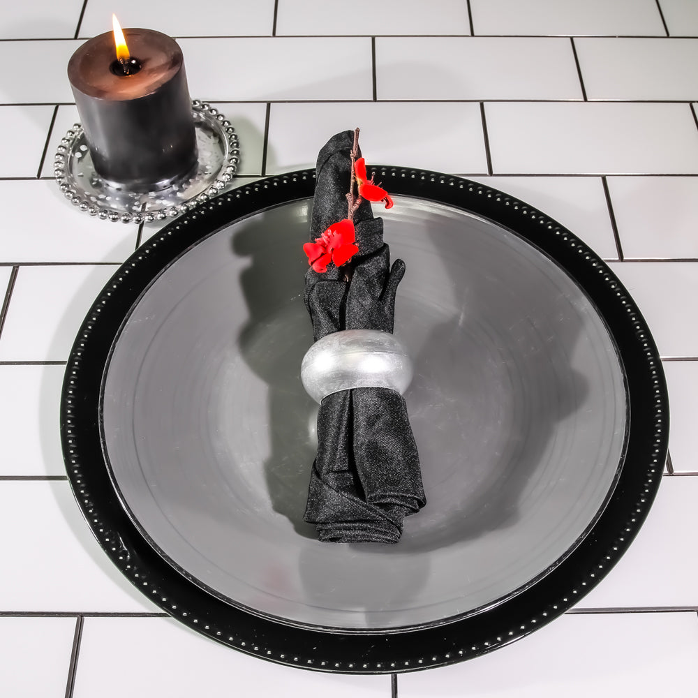 Richland Beaded Charger Plate 13" Black - view 4
