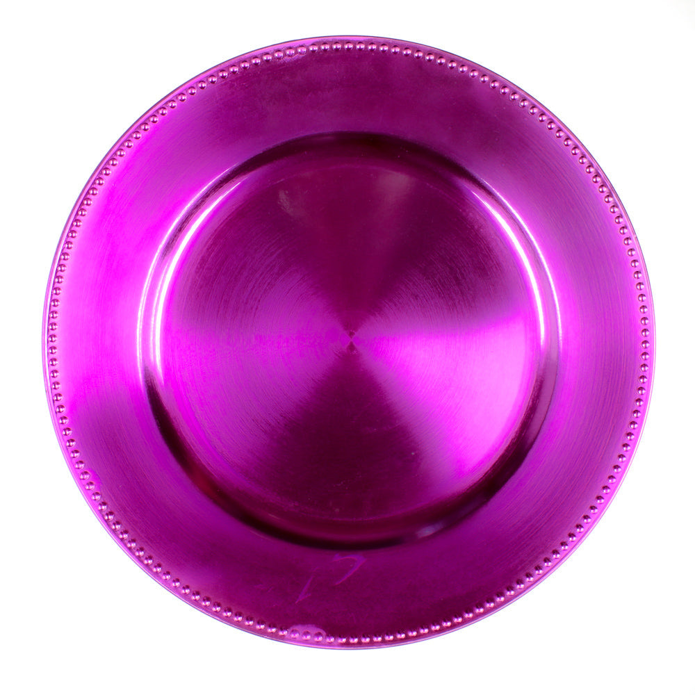Richland Beaded Charger Plate 13" Fuchsia Set of 12 - view 1
