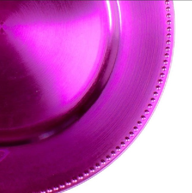 Richland Beaded Charger Plate 13" Fuchsia Set of 24 - view 3