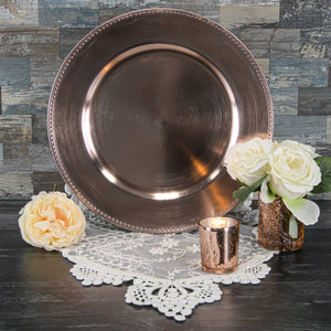Richland Beaded Charger Plate 13" Rose Gold