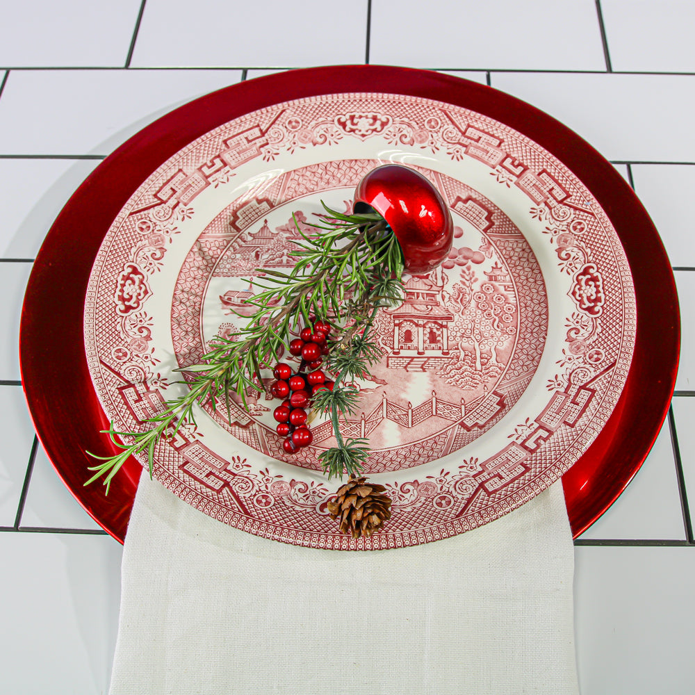 Richland Plain Charger Plate 13" Red Set of 24