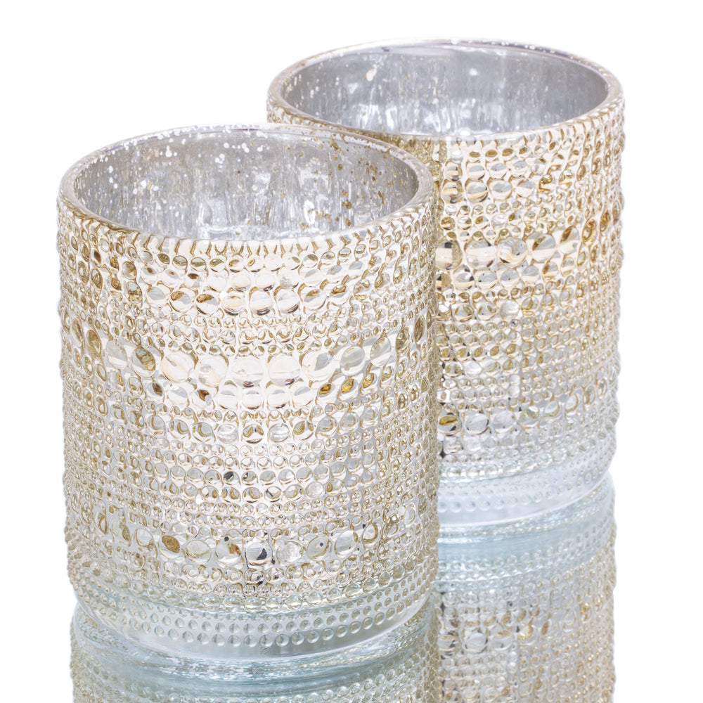 richland mercury candle holder pearly metallic gold large set of 6 - view 1