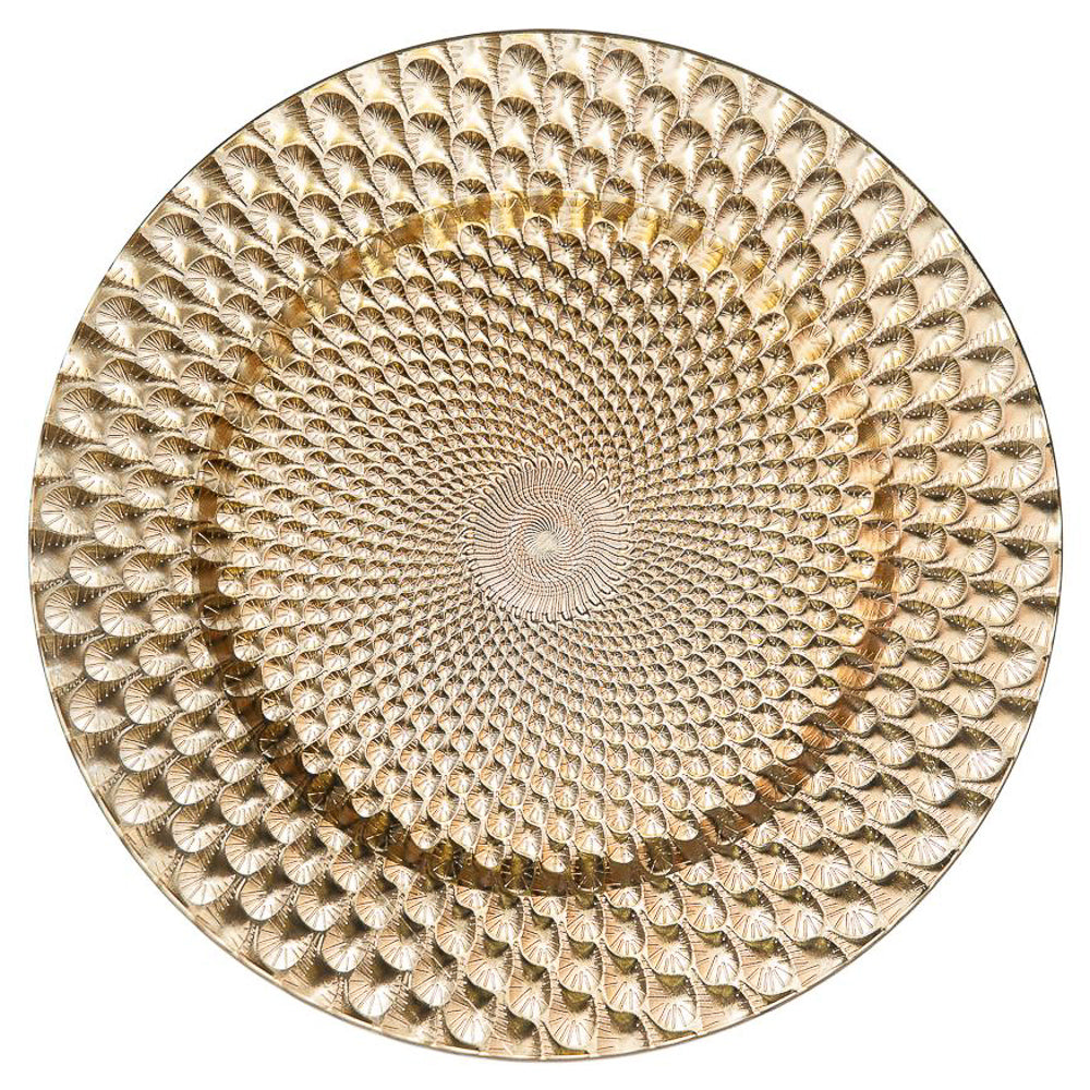 Richland 13" Gold Art Deco Charger Plate - view 1