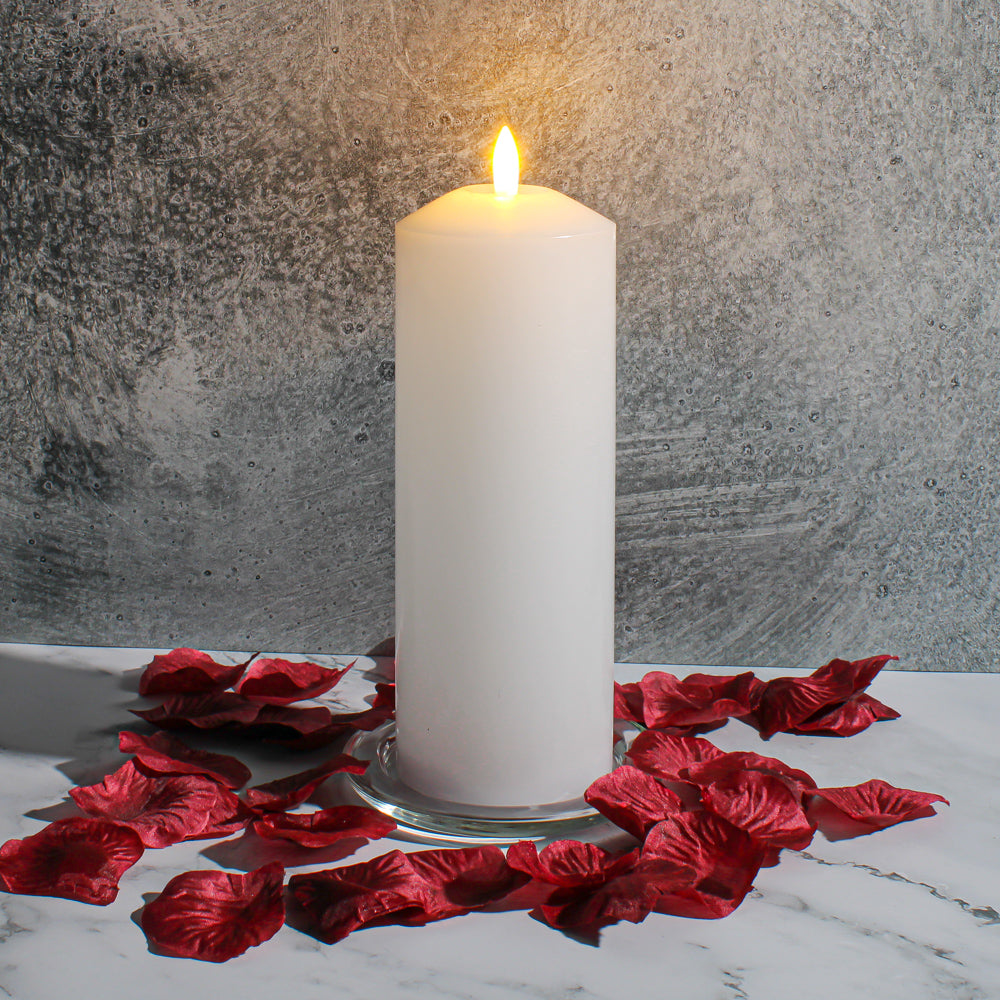 Richland 3"X8" Bullet LED Wax Candle White on Pillar Plate - view 3