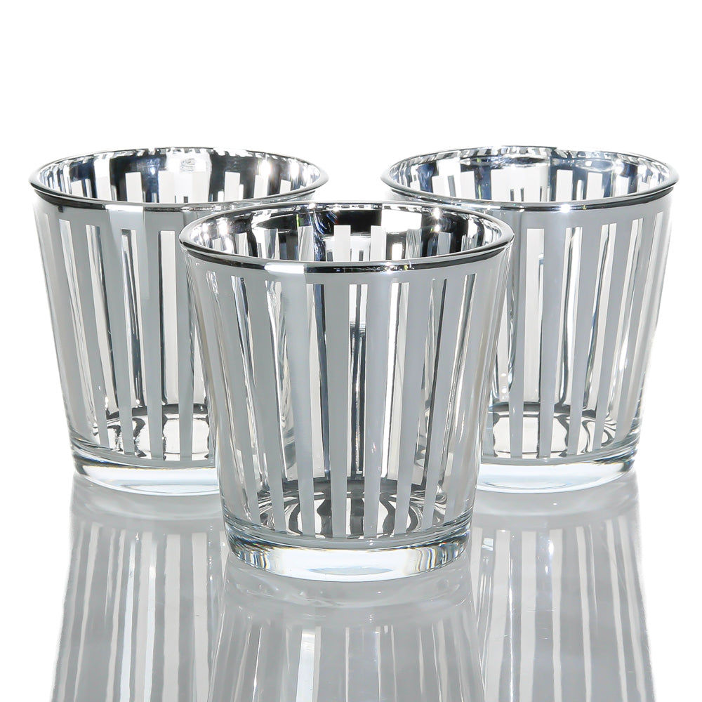 Richland Silver Stripe Glass Holder - Medium
