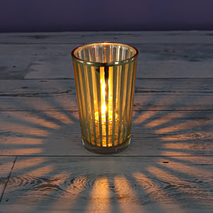 Richland Gold Stripe Glass Holder - Large