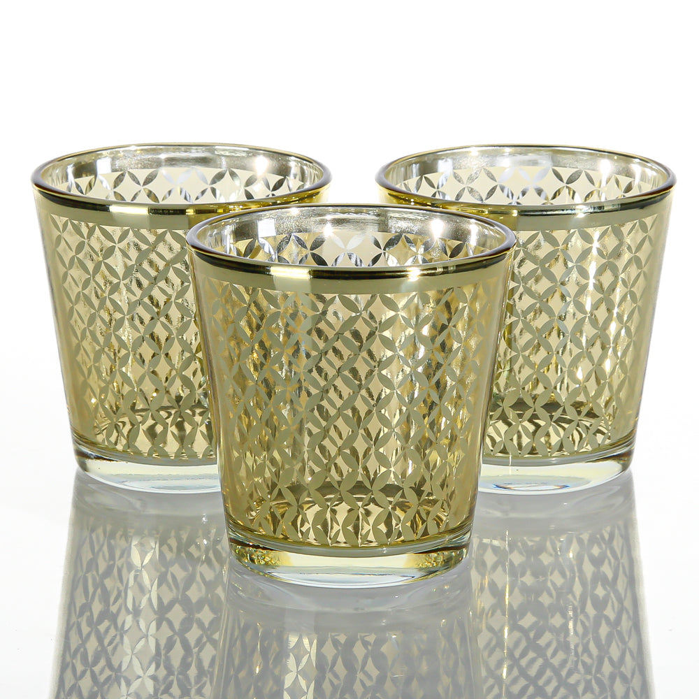 Richland Gold Lattice Glass Holder - Medium - view 1